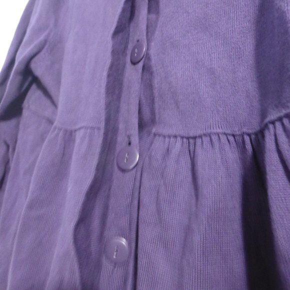 GAP, size small, purple large button front cardigan with pleated bottom, GUC - Picture 9 of 14